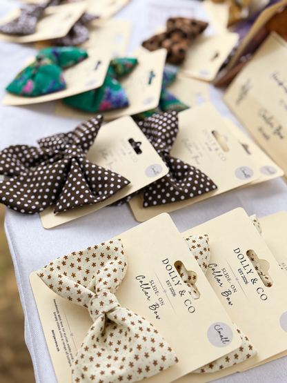 Chocolate Polka Dot Sailor Bow