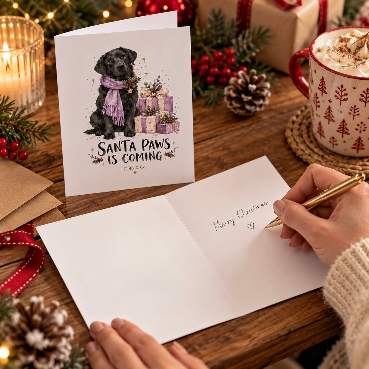A Very Dolly Christmas – Handmade Set of 6 Christmas Cards