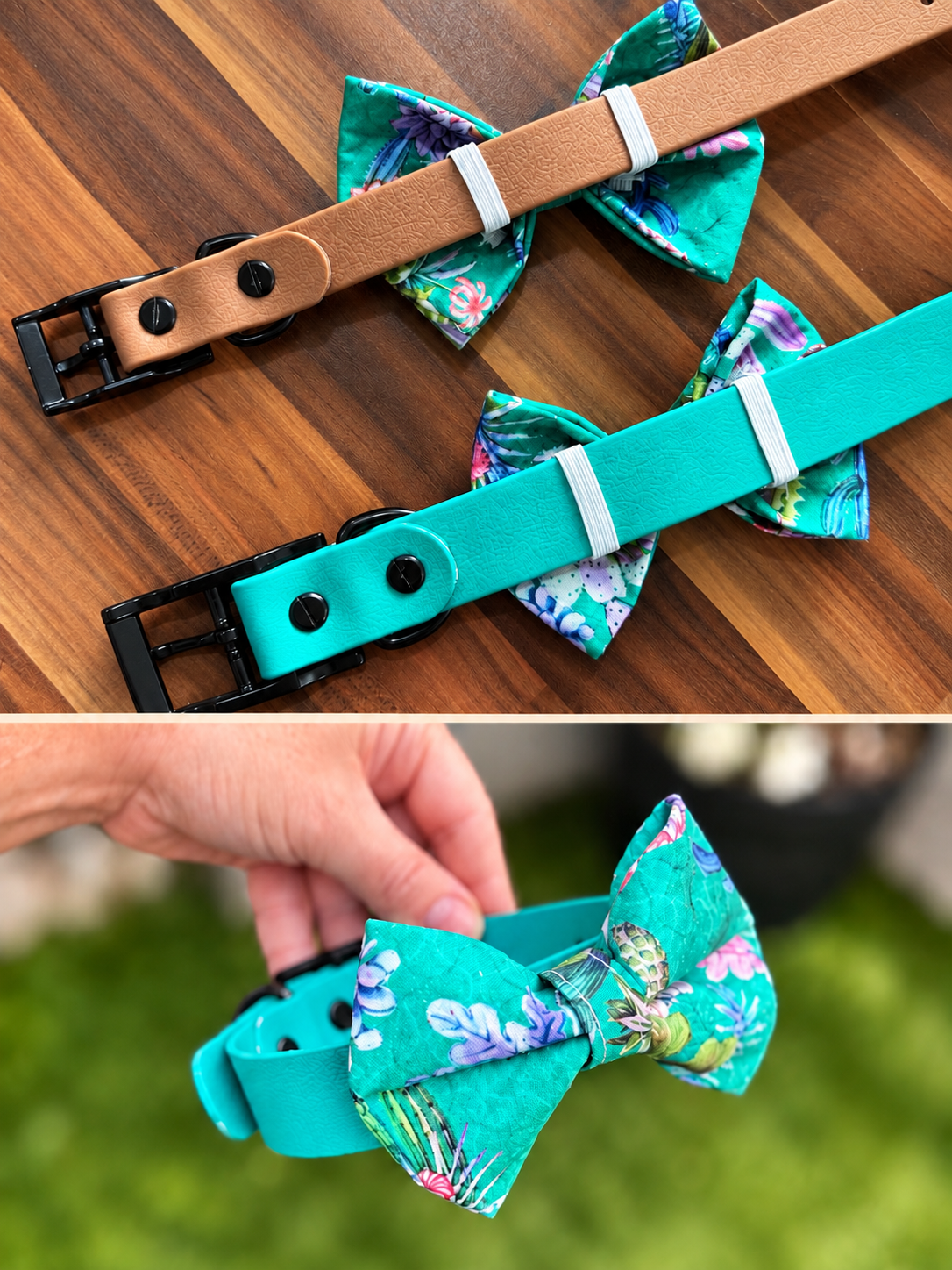 Emerald Tropical Dog Bow