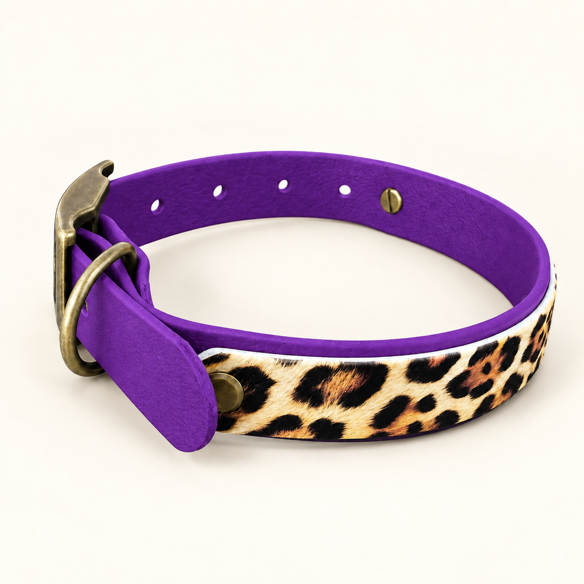 The Wild One Leopard Print Waterproof Biothane Dog Collar