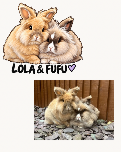 Custom dog portrait sticker by Dolly & Co