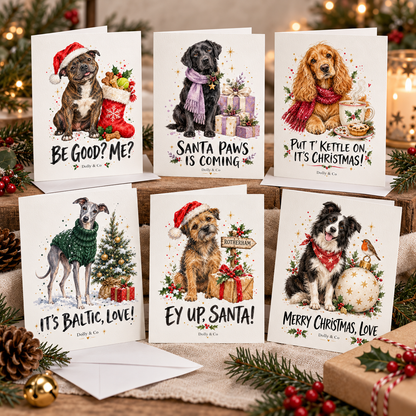 A Very Dolly Christmas – Handmade Set of 6 Christmas Cards